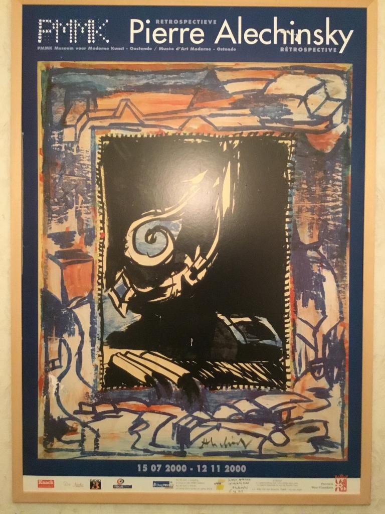 Alechinsky poster Pmmk Oostende 2000, Verzamelen, Posters, Zo goed als nieuw, A1 t/m A3, Rechthoekig Staand, Met lijst, Ophalen