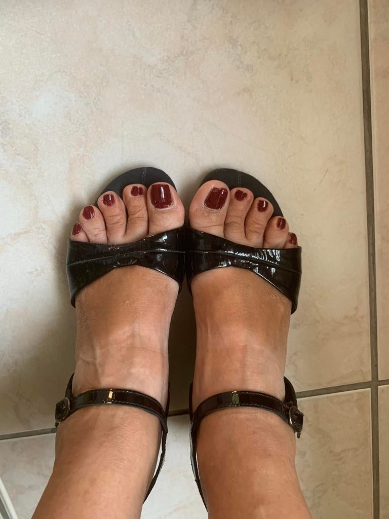 Sandalen Mephisto 41 zwart lakleer, Ophalen of Verzenden