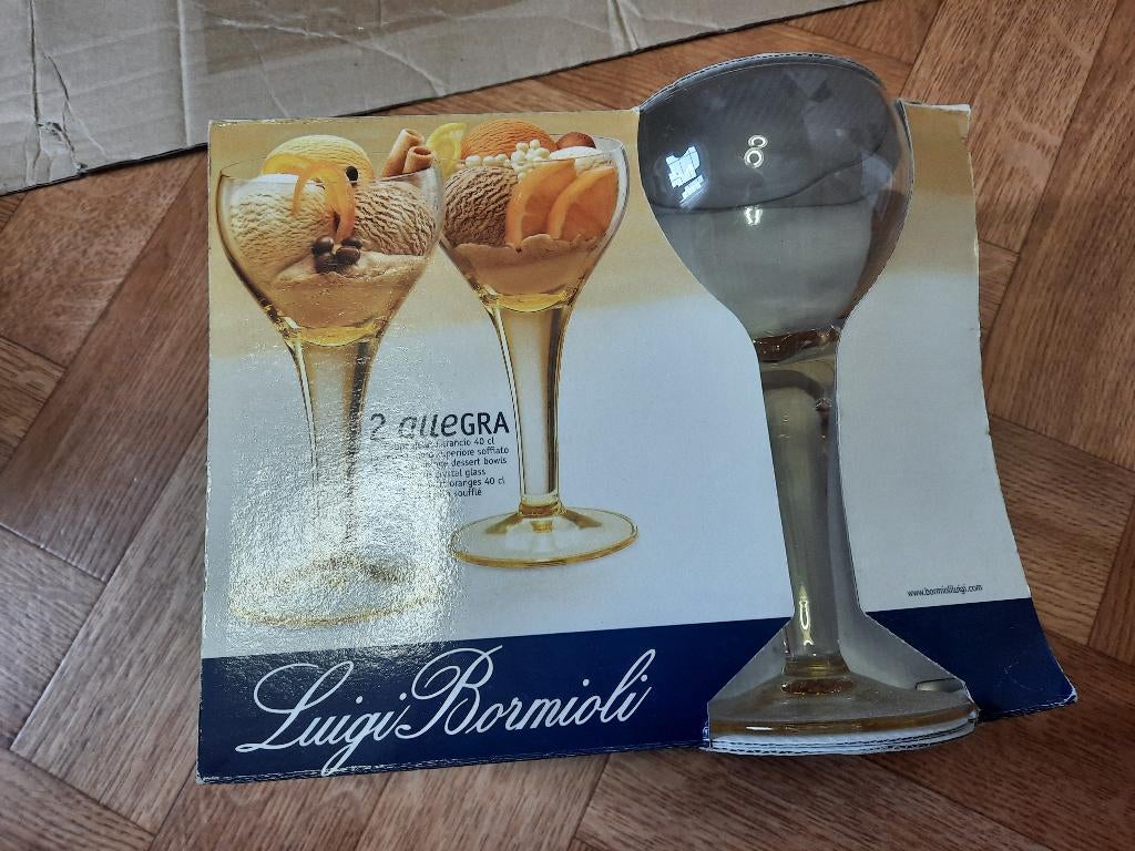 nieuw set 2 dessertglazen op voet allegra 40cl, Ophalen of Verzenden, Nieuw