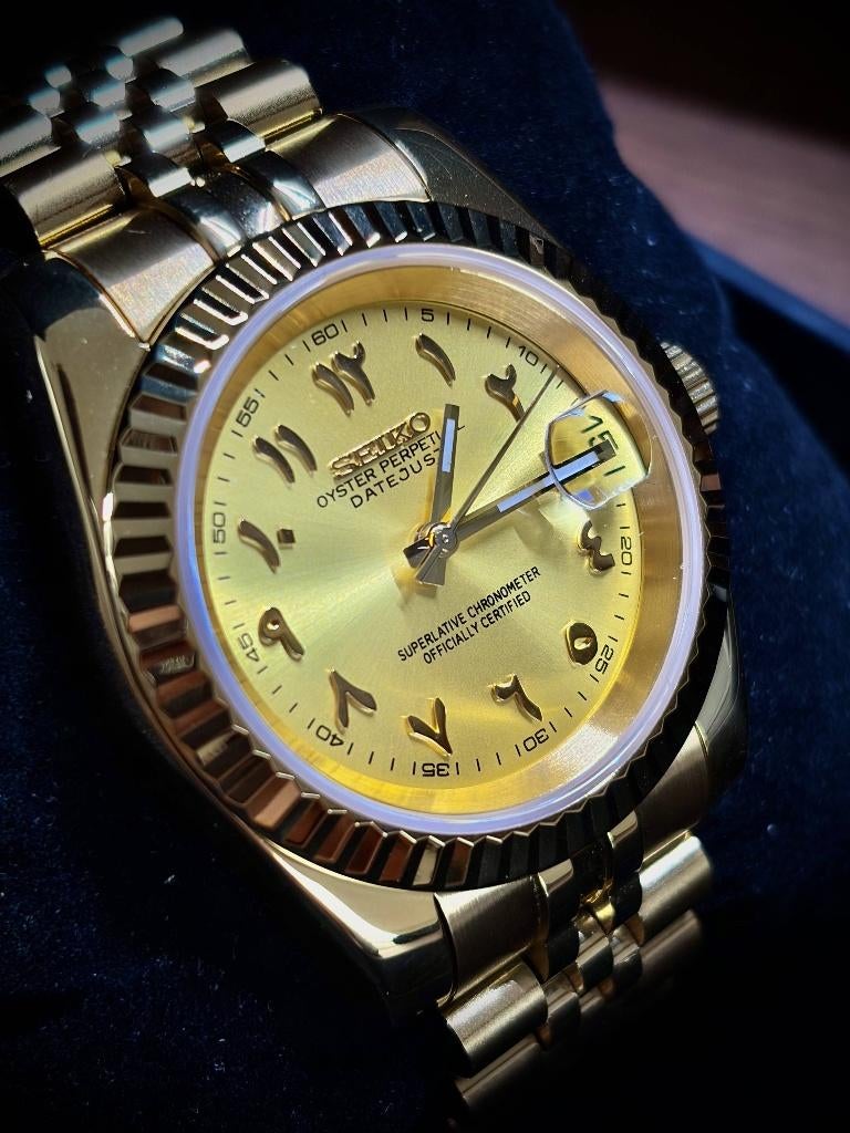 Montre Seiko Mod Arabic Gold, Bijoux, Sacs & Beauté, Montres | Hommes, Neuf, Montre-bracelet, Seiko, Acier, Acier, Enlèvement