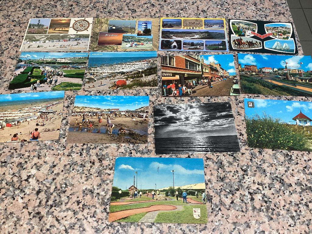 Lot van 13 postkaarten BREDENE kust zee, Verzamelen, Ophalen of Verzenden, 1960 tot 1980, Gelopen, West-Vlaanderen