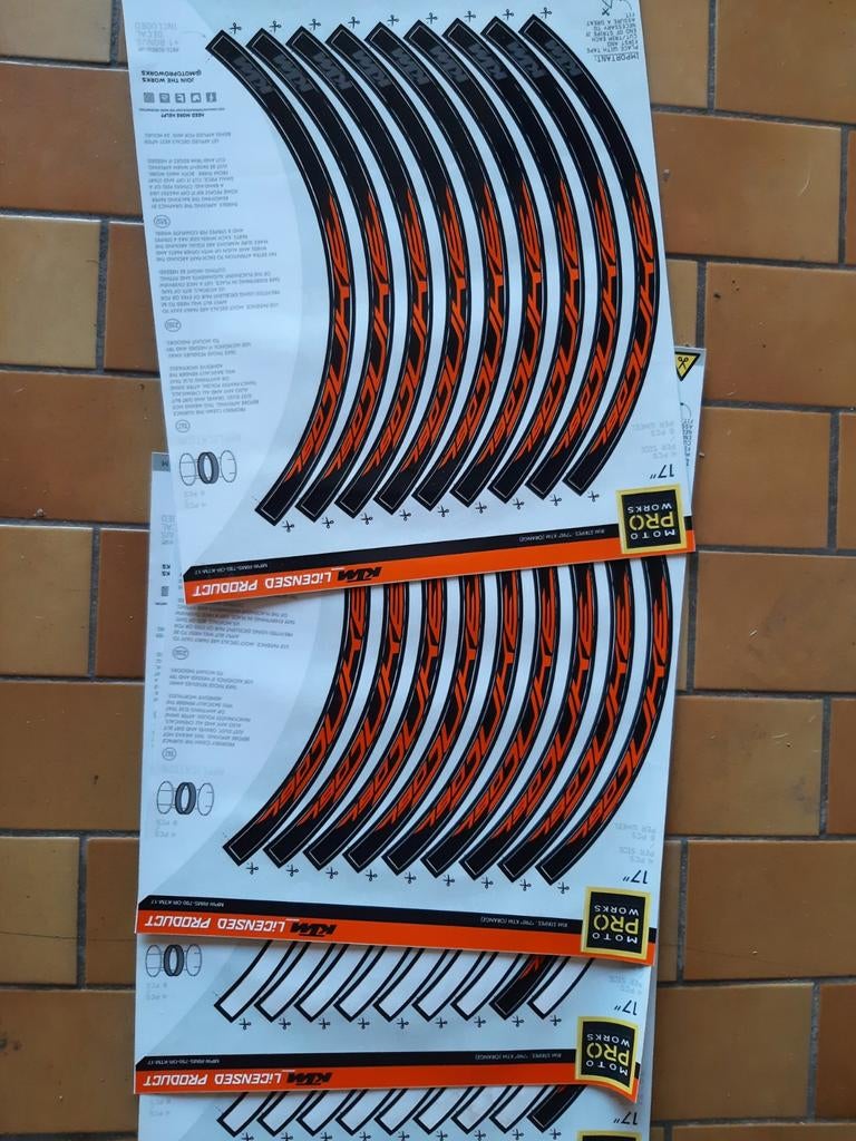 Ktm duke 790 rim stripes/stickers velgen decals, Ophalen