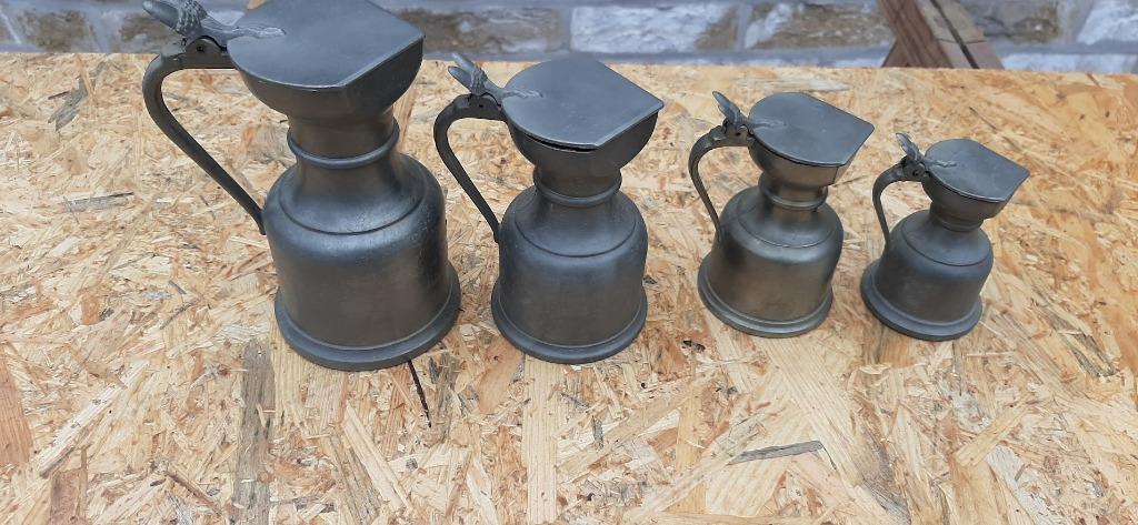 Cruches en étain 95 %, Antiquités & Art, Enlèvement ou Envoi