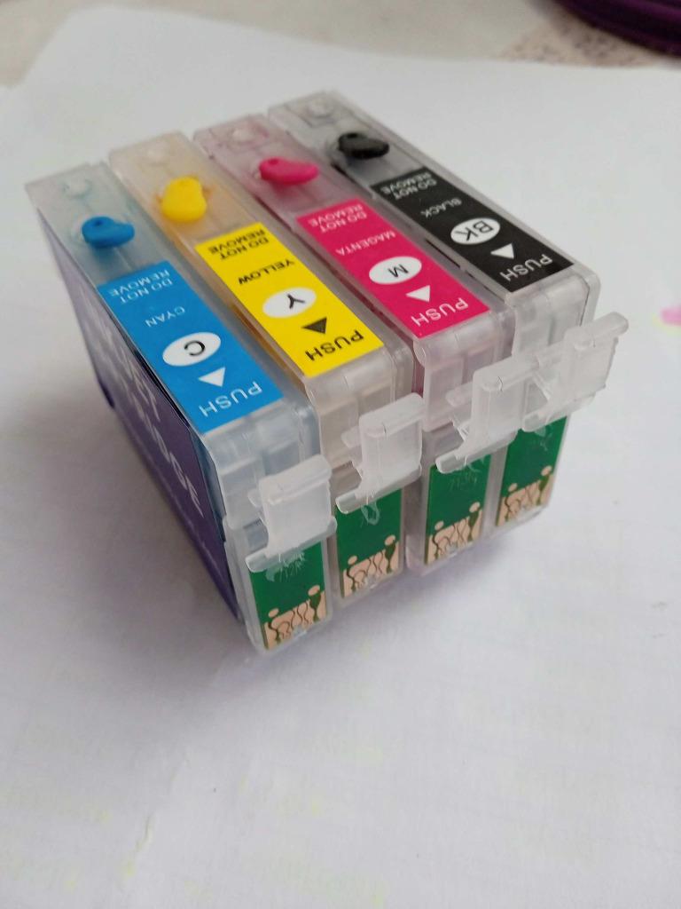 Cartouche d'encre rechargeable  Epson T0711 0712 0713 0714, Ophalen of Verzenden, Zo goed als nieuw, Cartridge, Epson