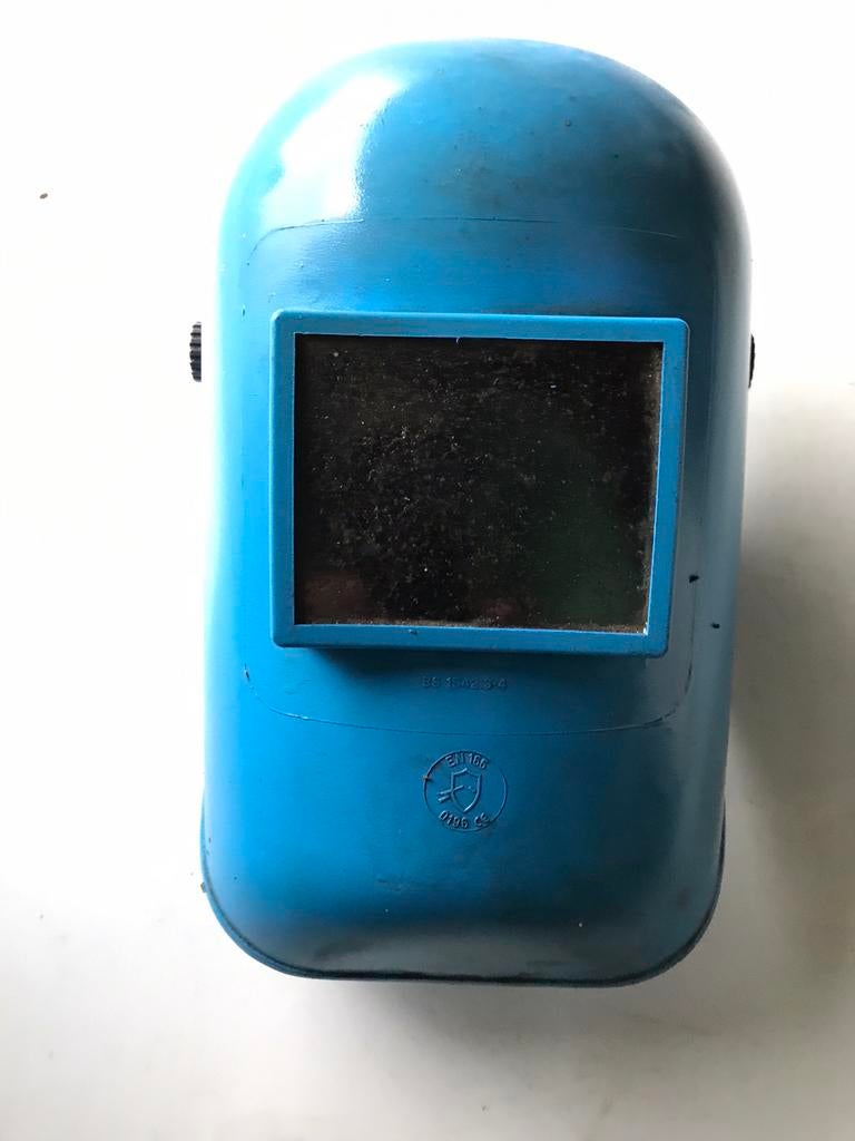 Blauwe las helm, Doe-het-zelf en Bouw, Laskappen, Ophalen, Gebruikt