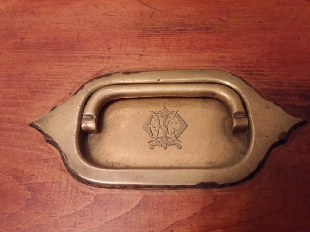 Boîte à lettres en bois manche cuivre provenant Royaume-Uni, Antiquités & Art, Enlèvement ou Envoi