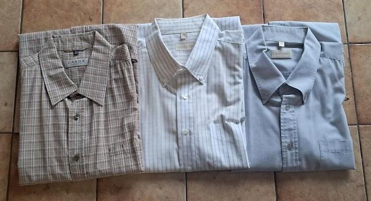 🎁 3 chemises manches courtes (Beige, blanc, gris) XXL 45/46, Autres tours de cou, C&A Canda et Cambridge, Porté, Blanc