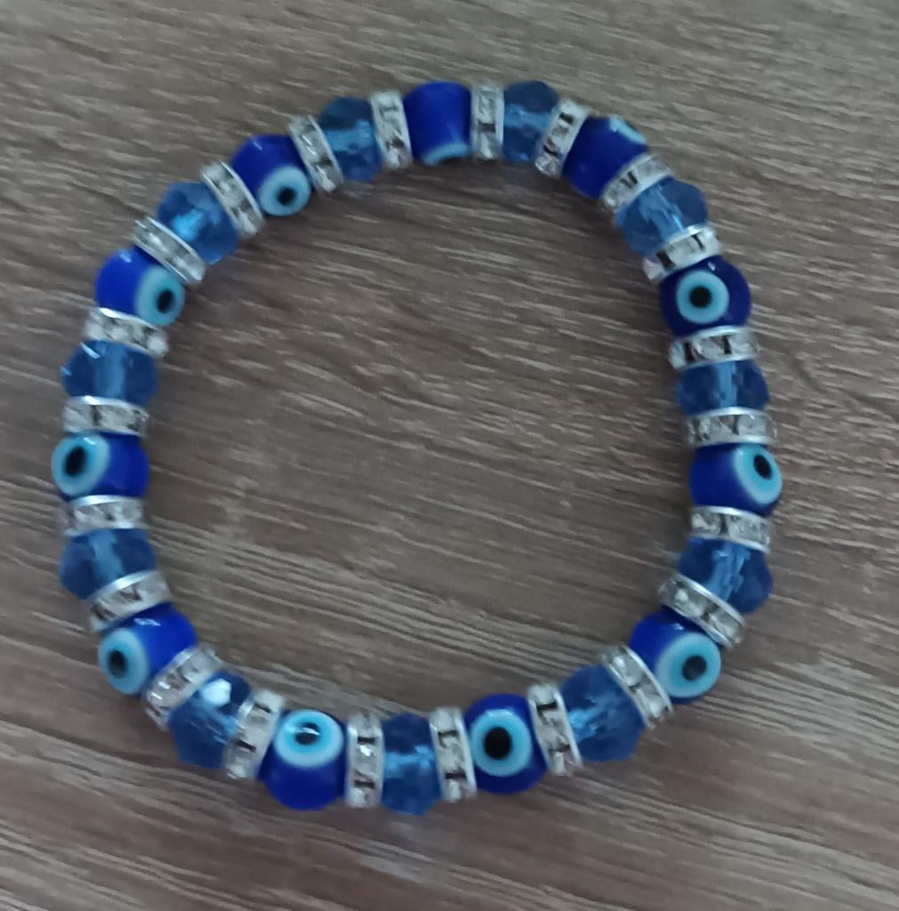 Handgemaakte armband met boze oog parels., Ophalen of Verzenden, Nieuw