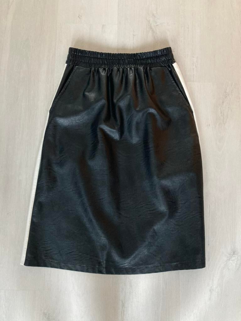Zwarte leren rok TU, Kleding | Dames, Rokken, Ophalen of Verzenden, Zo goed als nieuw, Zwart, Knielengte