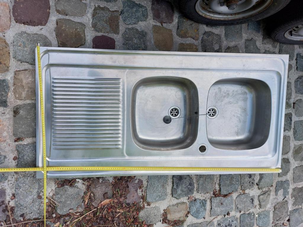 inox spoelbak met afdruipplaat, Ophalen, Zo goed als nieuw