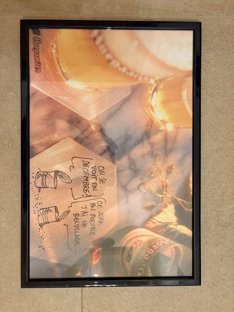 Hoegaarden reclame in kader, Enlèvement, Comme neuf, Autres matériaux