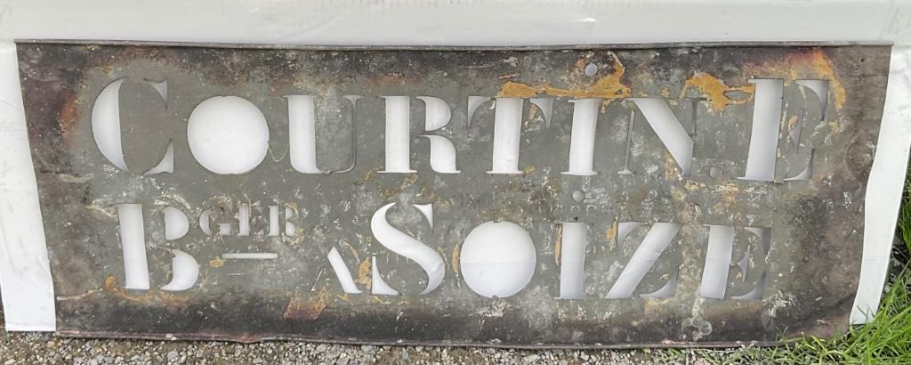 Antiek zinken uithangbord sjabloon boulangerie, Antiquités & Art, Envoi