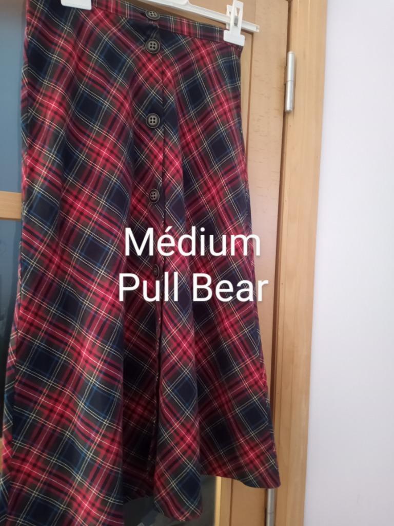 Jupe femme à carreaux rouge médium, Enlèvement, Taille 38/40 (M), Rouge, Sous le genou