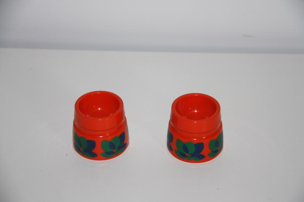 Emsa 2 eierdopjes vintage retro jaren 70, Collections, Rétro, Envoi, Maison et Meubles