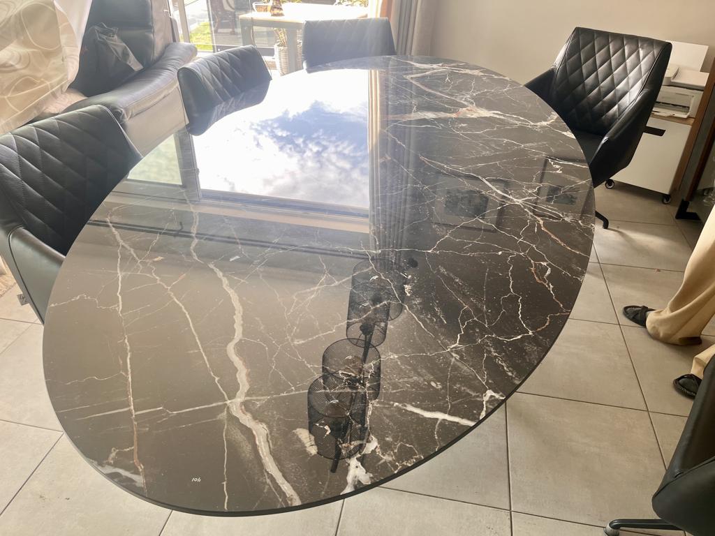 Table ovale Céramique - 250x128xH75 -  JOLI, Comme neuf, 100 à 150 cm, Enlèvement, Design nordique moderne