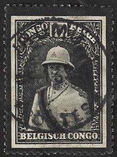 1 Rouwzegel Belgisch Congo het overlijden Koning Albert 1, Ophalen of Verzenden, Overige landen, Gestempeld