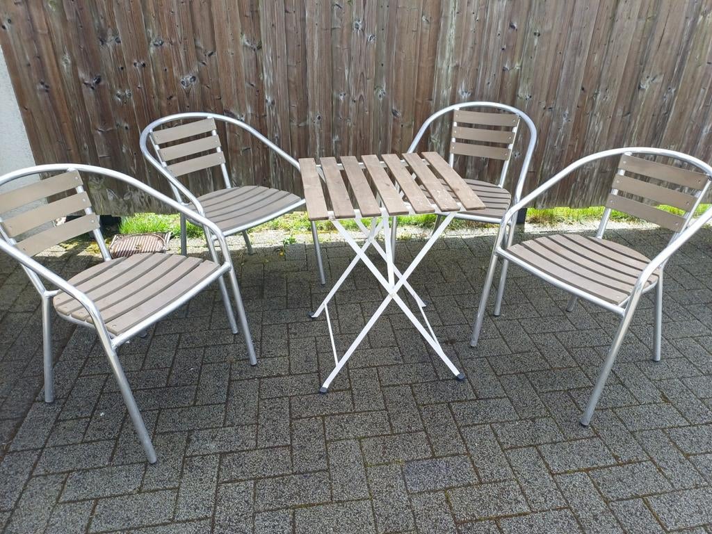 Tuinset met alu stoelen, Tuin en Terras, Ophalen, Aluminium, Tuinset