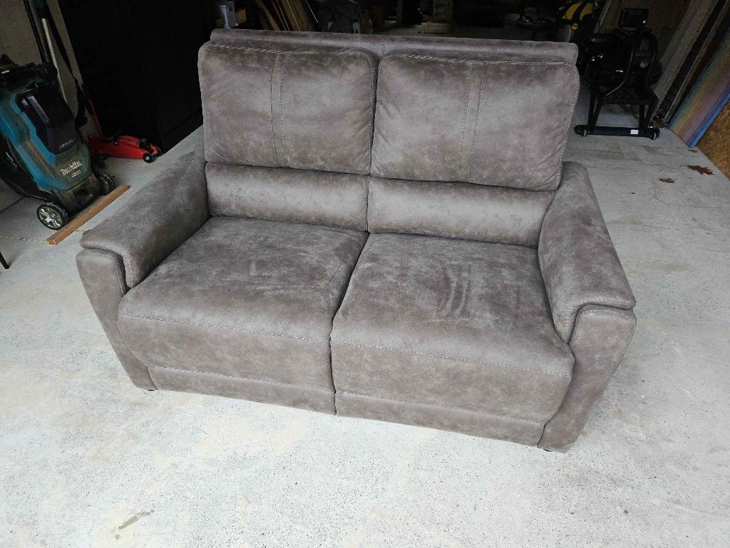 Tweezit Microfiber Suede Antraciet, Ophalen, Gebruikt, Tweepersoons, 75 tot 100 cm