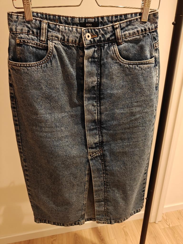 Jeans rok, Kleding | Dames, Rokken, Maat 38/40 (M), Blauw, Sora, Ophalen of Verzenden