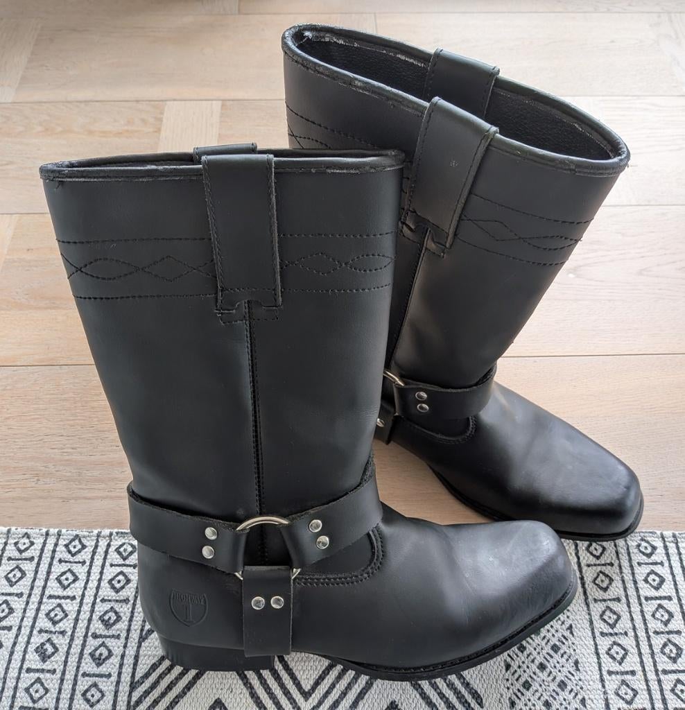 Bottes de moto Highway en cuir pour motard - Taille 45, Seconde main, Highway, Hommes, Bottes