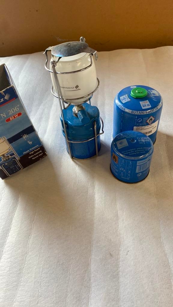 Gaslamp en 2 vullingen, Ophalen, Gebruikt