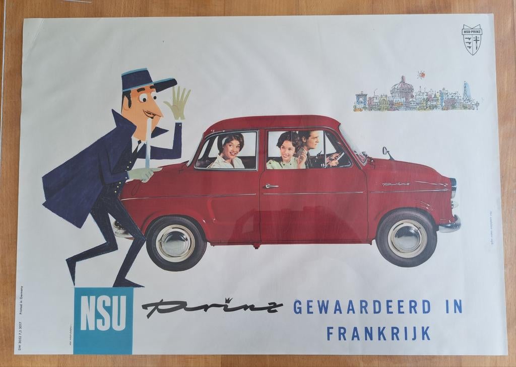 NSU Prinz - Originele reclameposter -, Ophalen of Verzenden