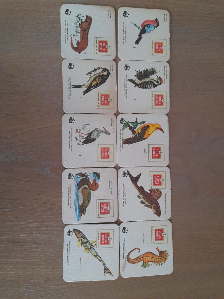 10 viltjes dieren Stella artois, Verzamelen, Ophalen of Verzenden, Viltje(s), Stella Artois
