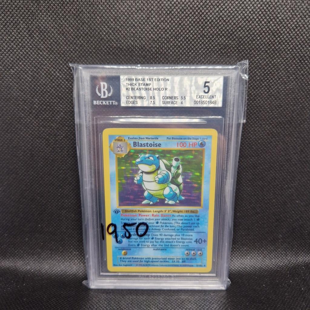 Base de tampon épaisse Blastoise Holo 1ère édition BGS 5, Enlèvement ou Envoi