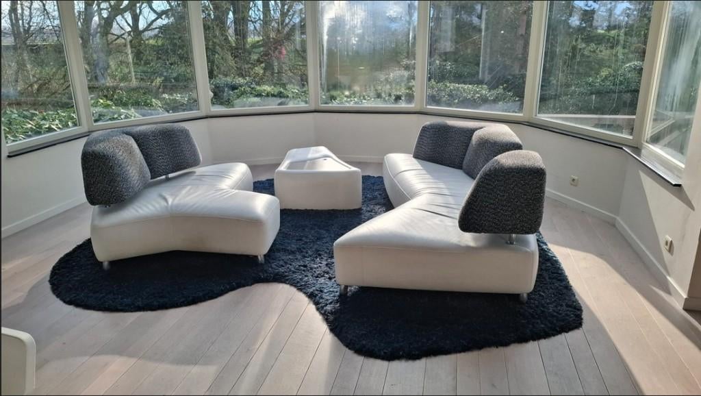 Salon Leolux + meuble lounge + tapis : pièce design !, Maison & Meubles, Canapés | Salons, Enlèvement, Cuir