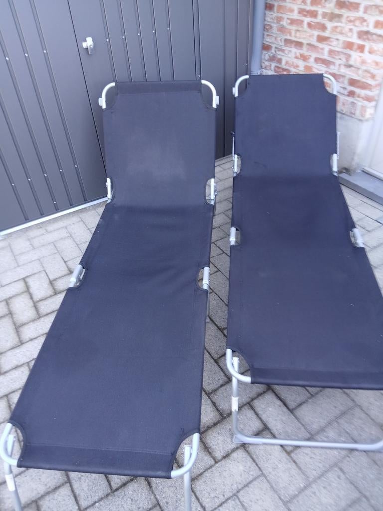 Ligbedden, Jardin & Terrasse, Chaises longues, Enlèvement, Comme neuf, Synthétique, Réglable