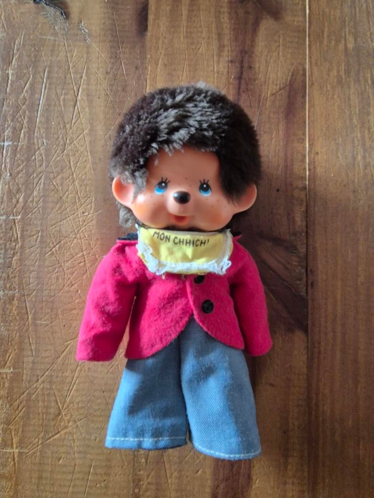 Japan 1974-1976 Monchichi G1 Sekiguchi vintage blauwe ogen, Ophalen of Verzenden, Gebruikt, Overige typen