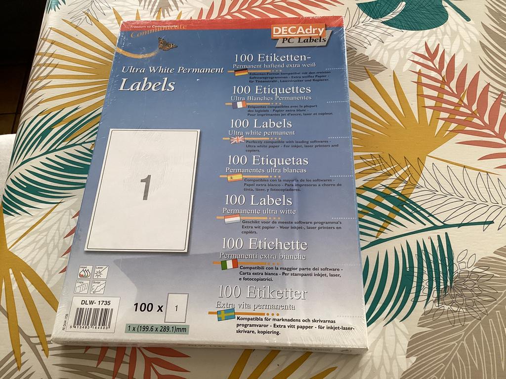 Étiquettes, Ophalen, Nieuw