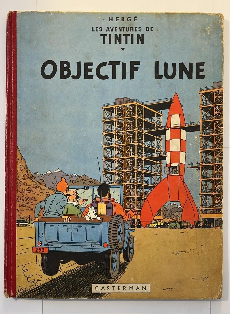 EO Kuifje - Objectif Lune (1953) -  B8 - Eerste Druk, Boeken, Gelezen, Eén stripboek, Ophalen of Verzenden, Herge
