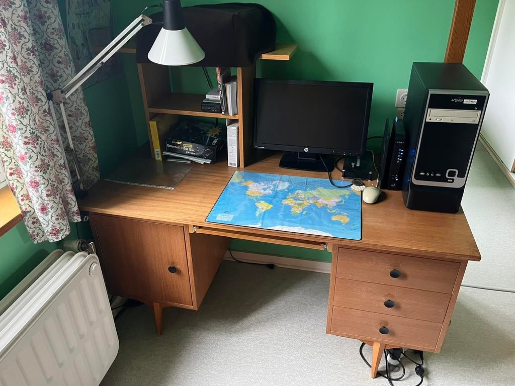 Vintage bureau met opbergruimte om te renoveren, Vintage, Ophalen, Gebruikt