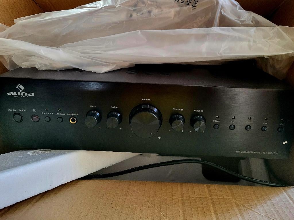 (100€) Nieuwe Auna HiFi-versterker 2x500w dual (2x125rms), Audio, Tv en Foto, Versterkers en Ontvangers, Nieuw, 120 watt of meer