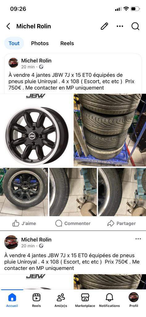 Lots de jantes Minilight avec pneus pluies, 15 pouces, Véhicule de tourisme, Pneus été, 205 mm