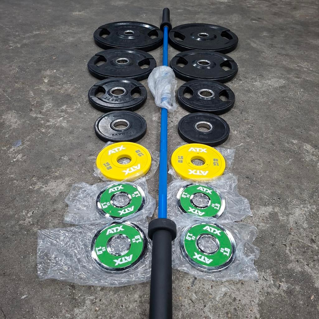 Lifemaxx En Atx Plates Set + Nieuwe Olympische Barbell, Enlèvement
