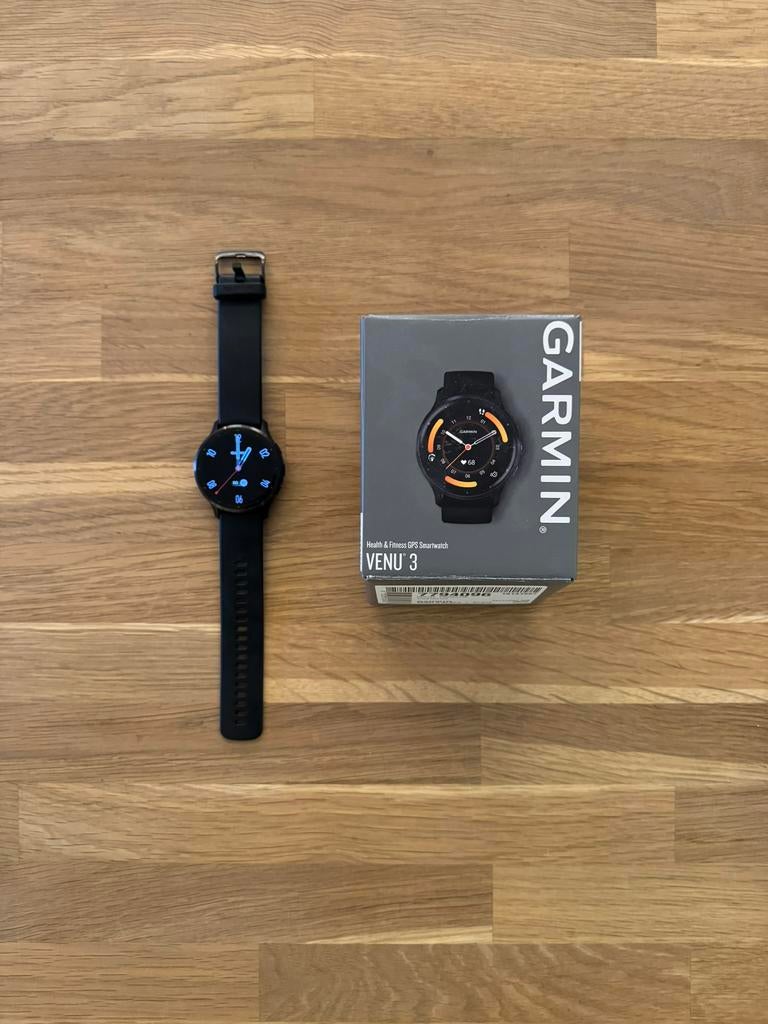 Garmin Venu 3 black smartwatch, Handtassen en Accessoires, Smartwatches, Ophalen, Zo goed als nieuw