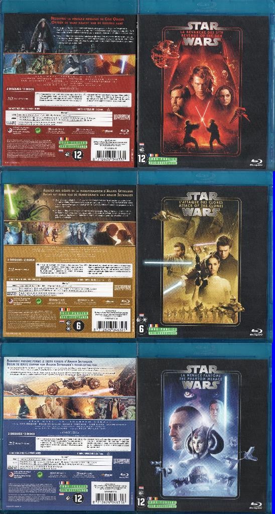 star wars de I tot III (3 blu-ray + 3 blu-ray bonus) nieuw, Cd's en Dvd's, Ophalen of Verzenden, Zo goed als nieuw, Science Fiction en Fantasy