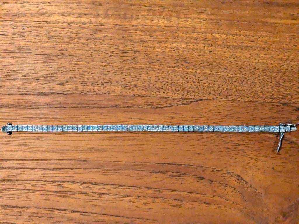 Mooie tennis armband met dubbele sluiting 19 cm, Ophalen of Verzenden, Zo goed als nieuw