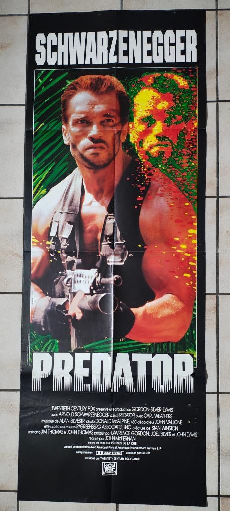 PREDATOR vintage filmposter, Ophalen, Gebruikt, Deurposter of groter, Film en Tv