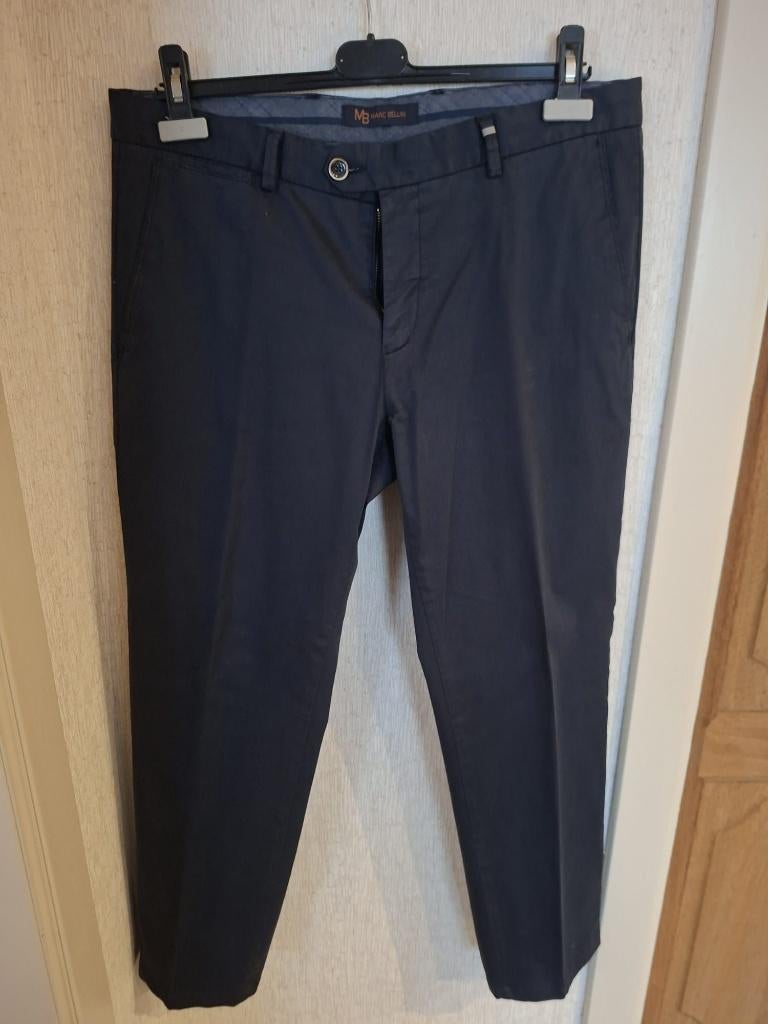 Marc Bellini (Zilton) Modern Fit Chino - W33, Kleding | Heren, Broeken en Pantalons, Zo goed als nieuw, Blauw, Ophalen