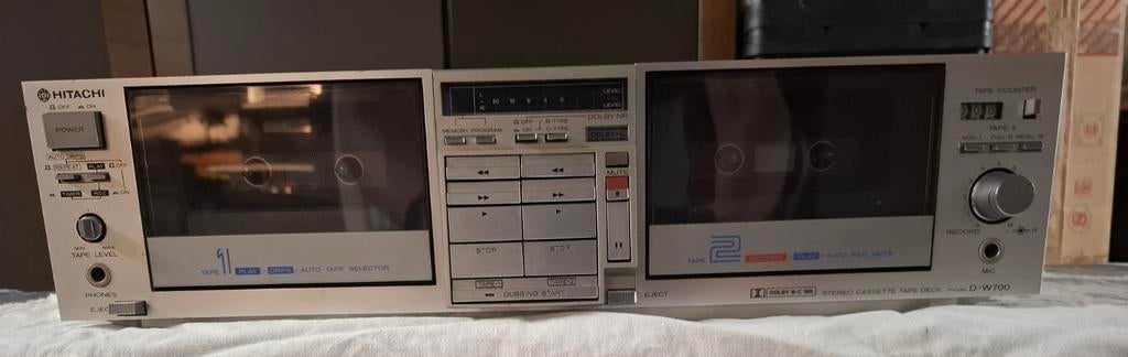 Double deck cassette Hitachi D-W700, TV, Hi-fi & Vidéo, Decks cassettes, Enlèvement ou Envoi, Double