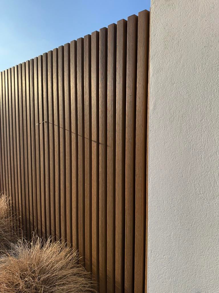 Magazijnopruiming!!! Composiet gevelbekleding Teak NIEUW, Doe-het-zelf en Bouw, Ophalen, Nieuw, Overige materialen, 20 tot 50 mm