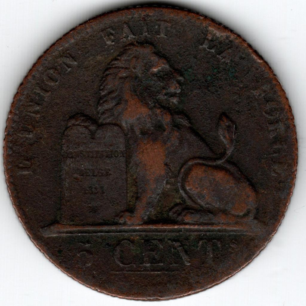 België : 5 Centimes 1834 Morin 69 Ref 16580, Postzegels en Munten, Munten | België, Ophalen of Verzenden, Brons, Losse munt