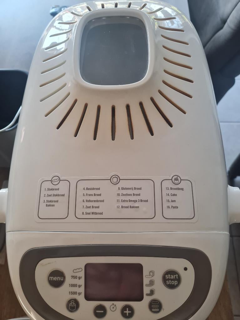 BROODBAKMACHINE, Gebruikt, 800 tot 1200 gram deeg, Kijkvenster, Ophalen