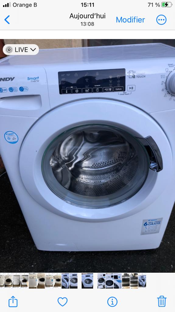 Lave-linge Candy énergétique, 6 à 8 kg, Enlèvement ou Envoi, Comme neuf