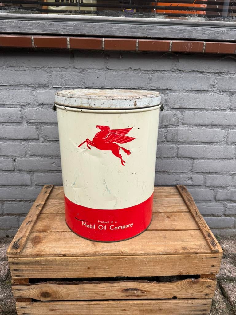 Boîte publicitaire Oud Groot Mobiloil, Collections, Enlèvement ou Envoi, Utilisé, Autre, Autres marques