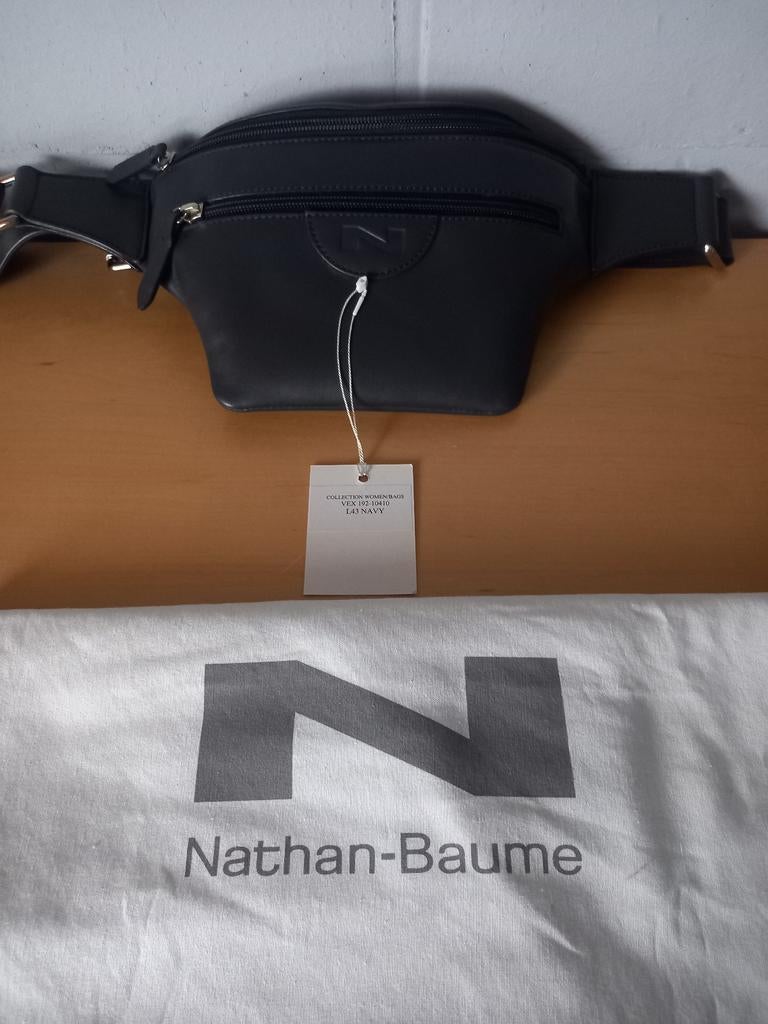 Sac Banane Nathan Baume cuir bleu navy, Neuf, Autres marques, Cuir, Enlèvement ou Envoi