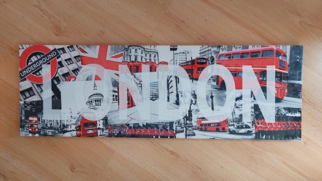 Tableau de décoration imprimé Londres 90x30, Maison & Meubles, Moins de 50 cm, Comme neuf, Enlèvement, Imprimé